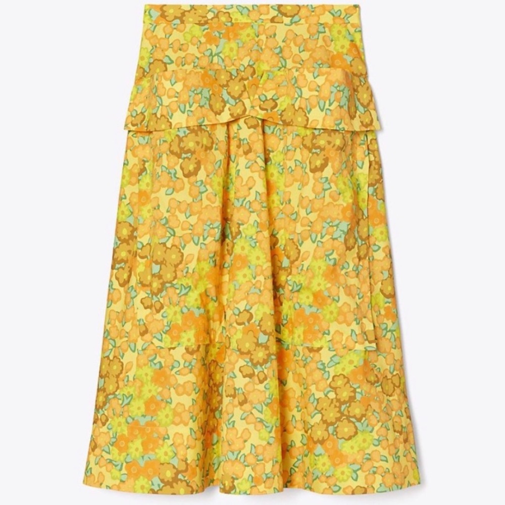 Tory Burch Floral Midi Skirt - New Without Tag